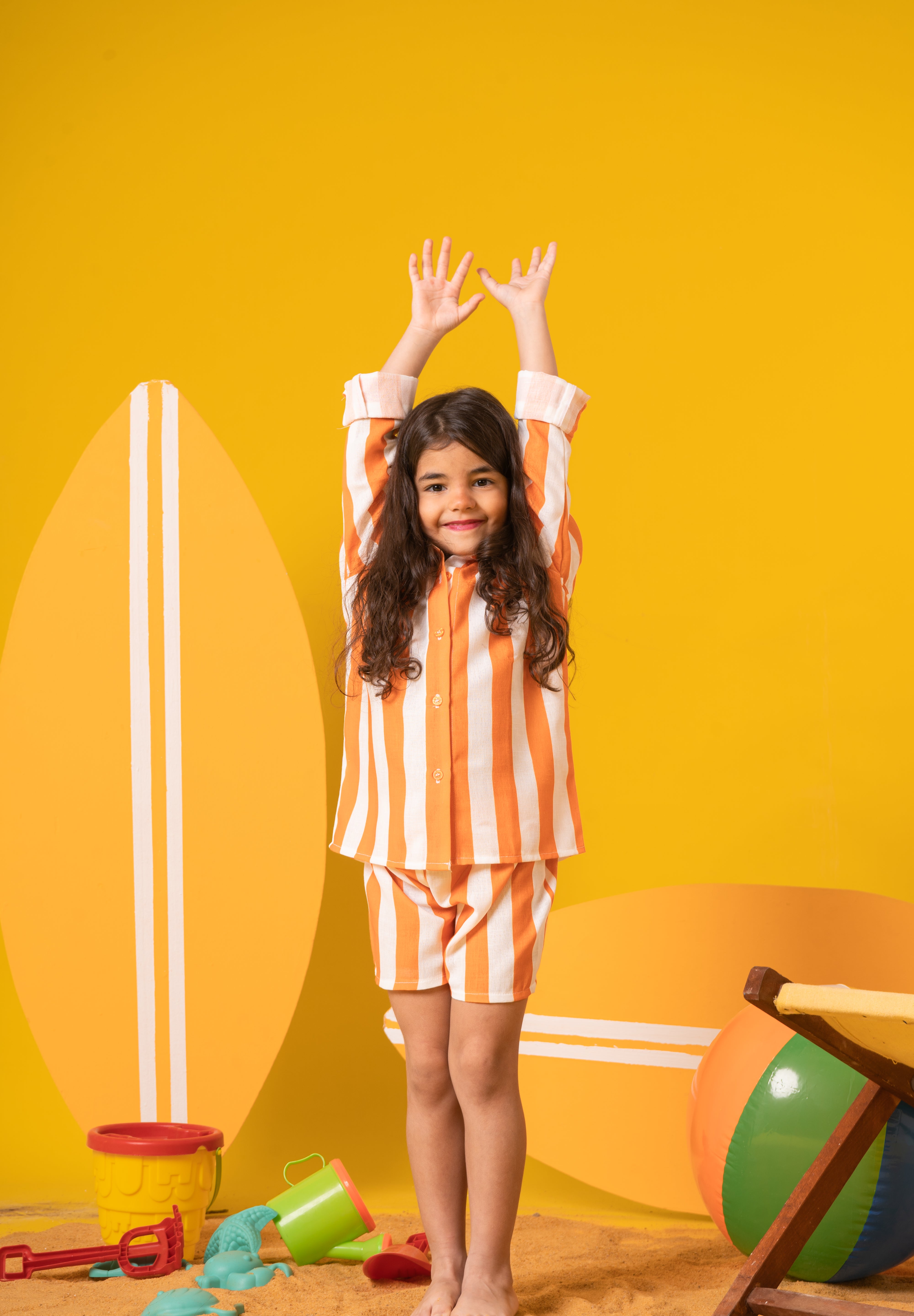 Kids Striped Set Shorts