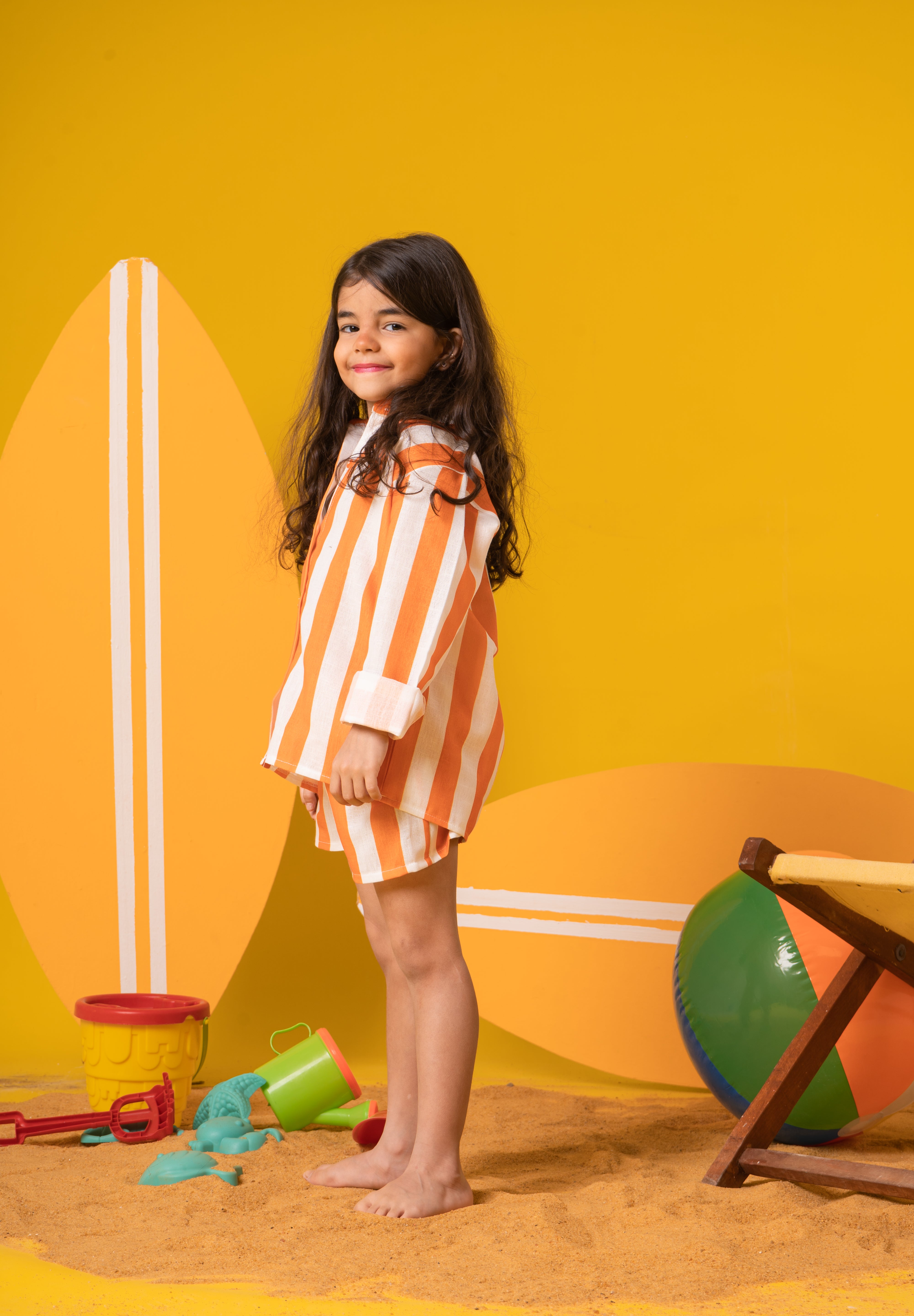 Kids Striped Set Shorts