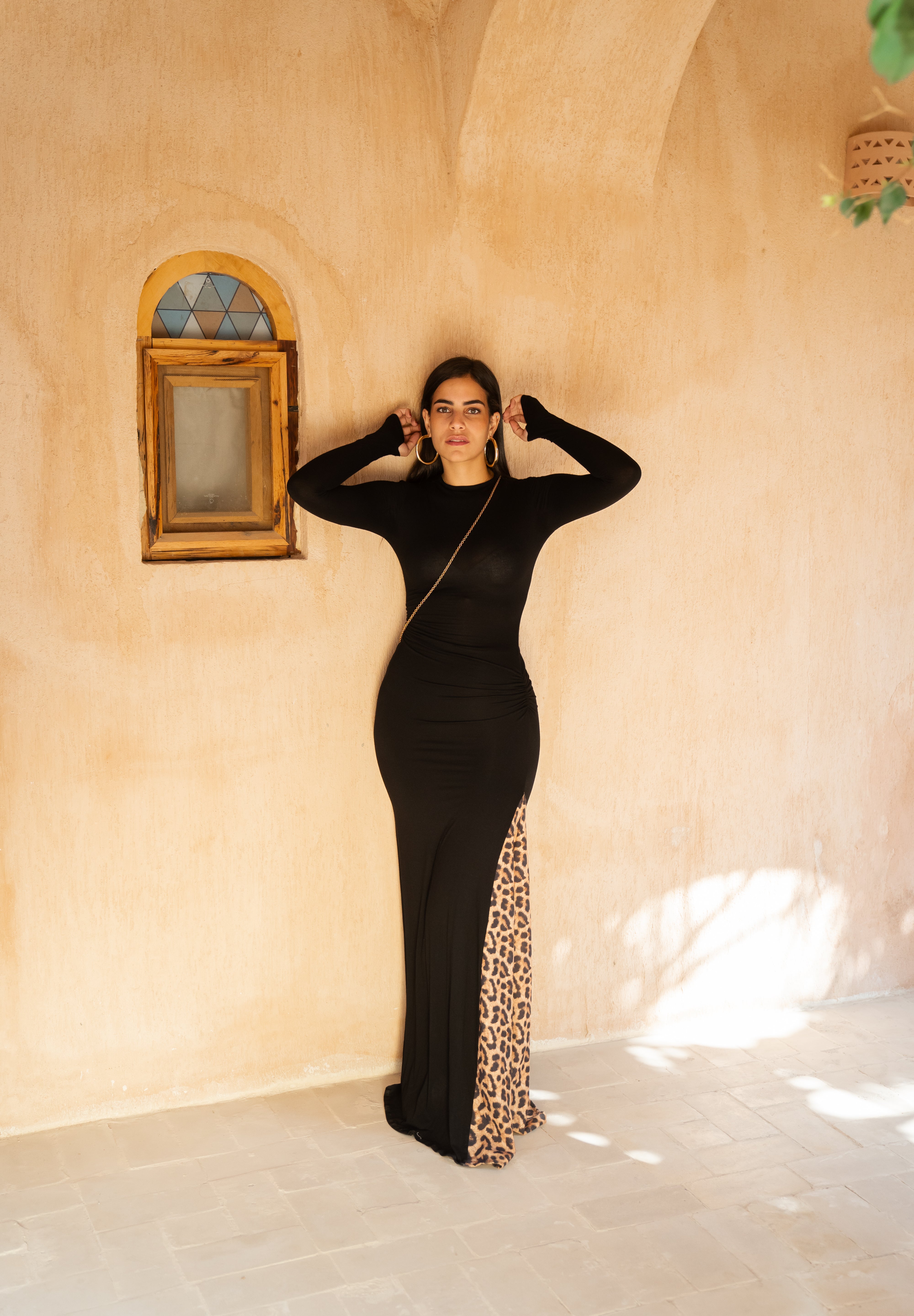 Black Cheetah Maxi dress