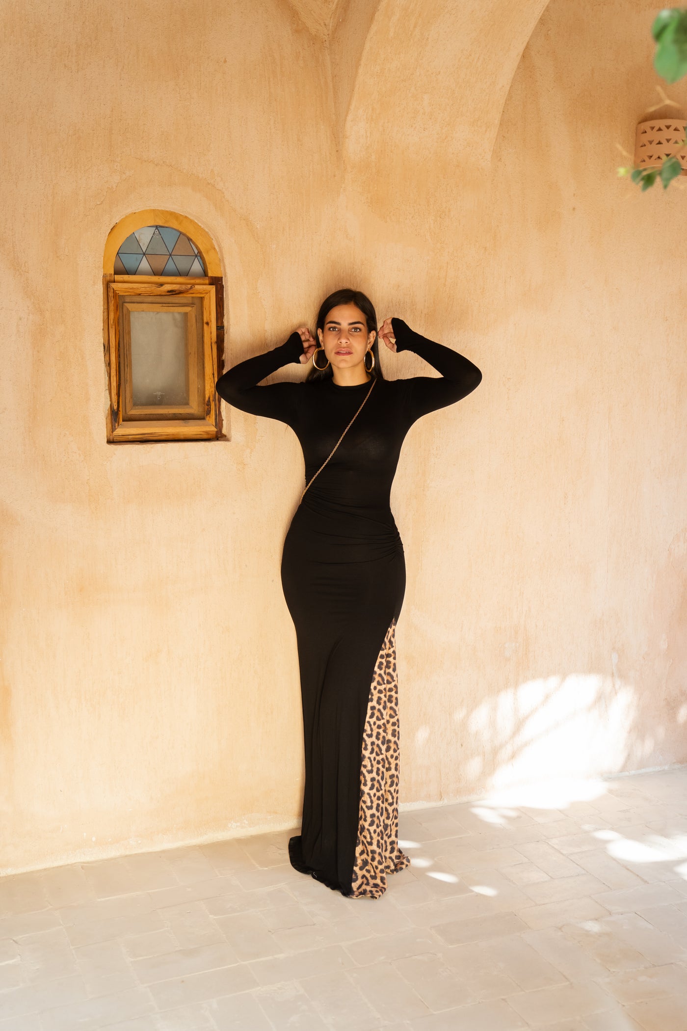 Black Cheetah Maxi dress