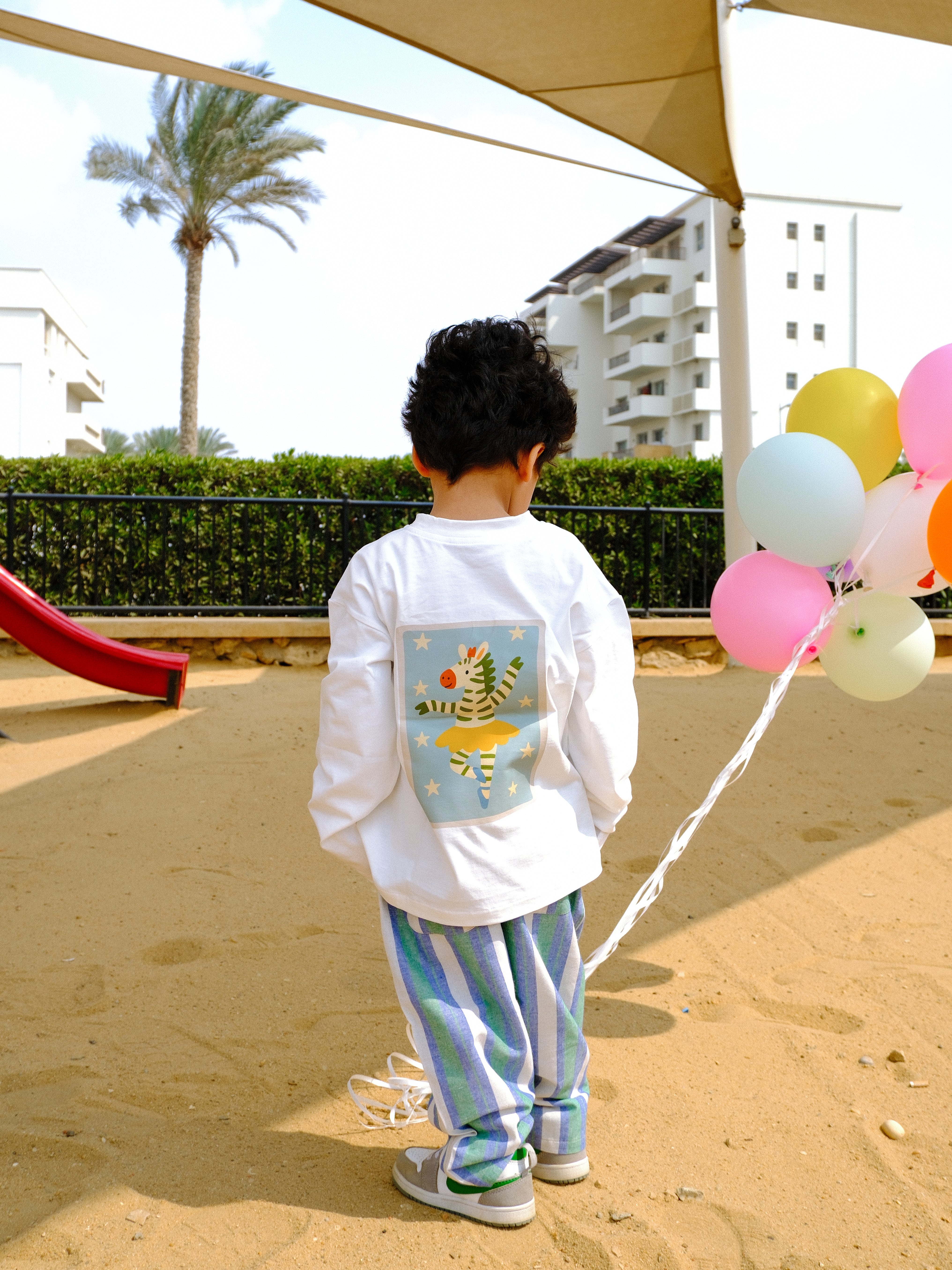 Kids Green Striped Pants