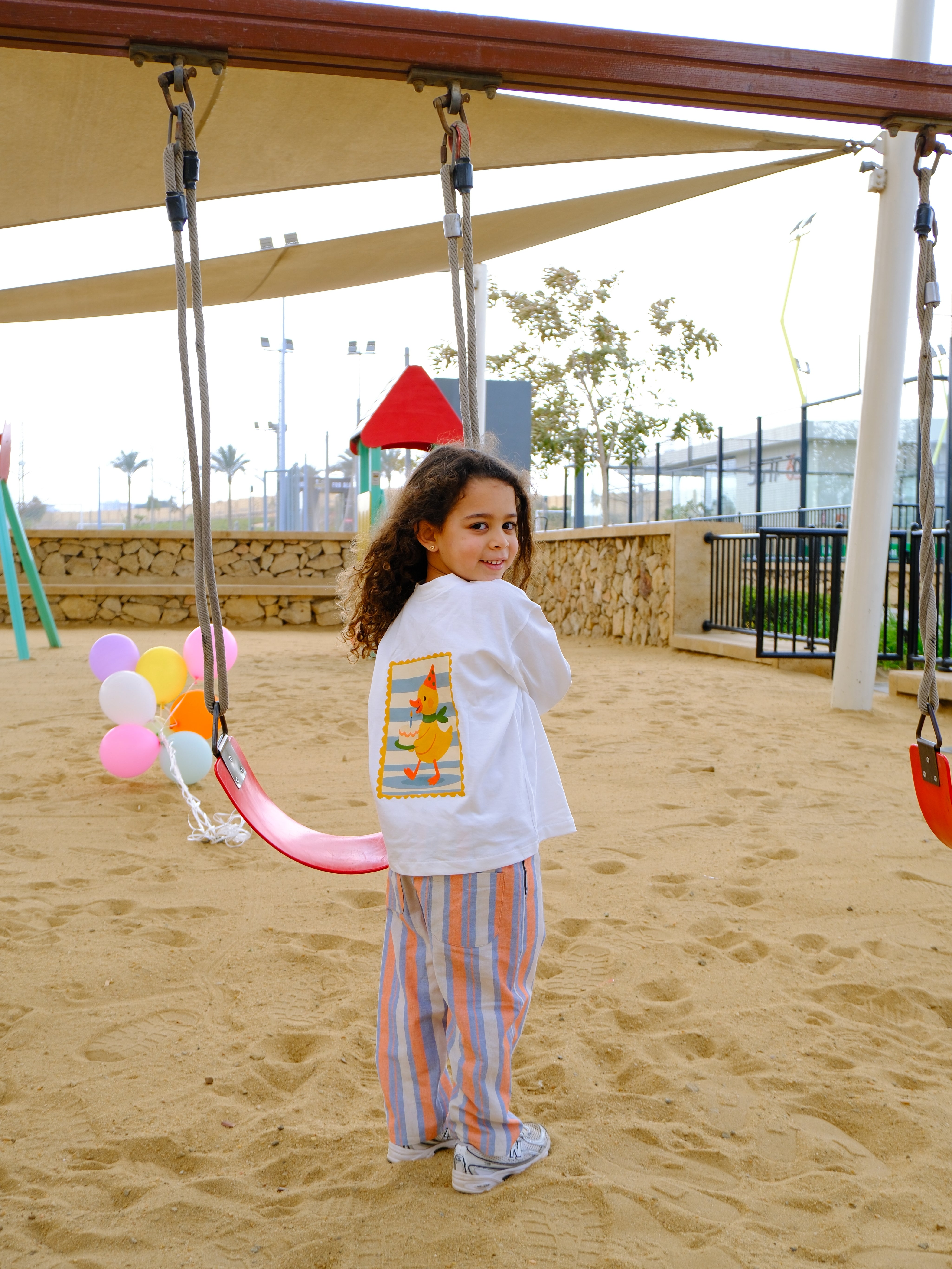 Kids Orange Striped Pants