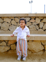 Kids Orange Striped Pants
