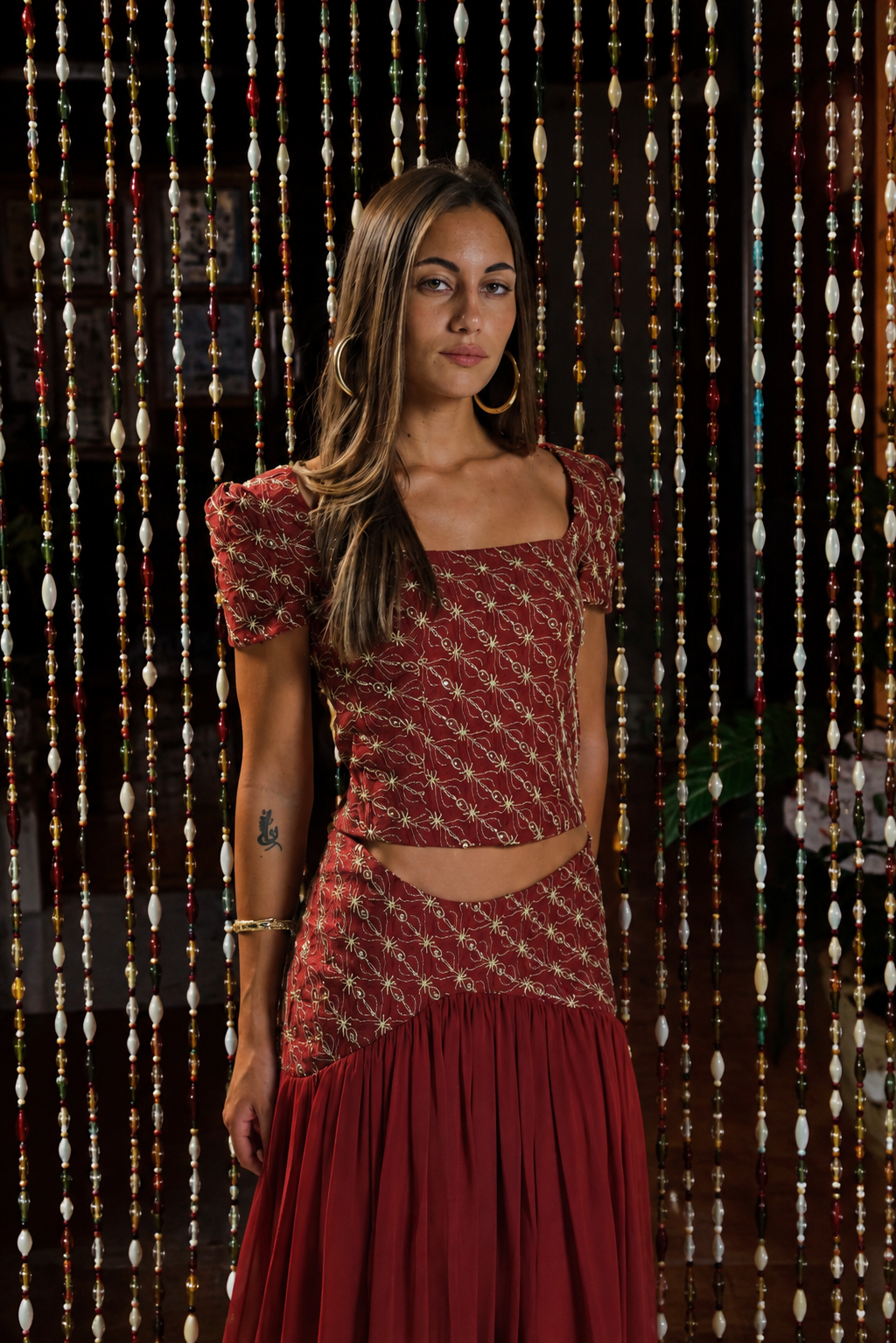 The Burgundy Embroided set