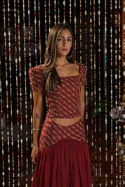 The Burgundy Embroided set