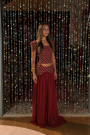 The Burgundy Embroided set