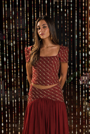 The Burgundy Embroided set