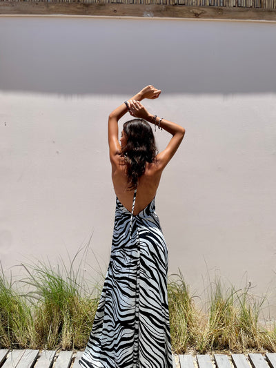 Zebra Backless Dress