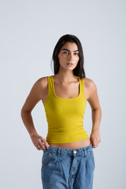 Square Neck Ribbed Top
