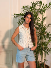 The Striped Denim Short
