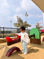 Kids Green Striped Pants