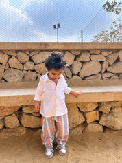 Kids Orange Striped Pants