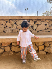 Kids Orange Striped Pants