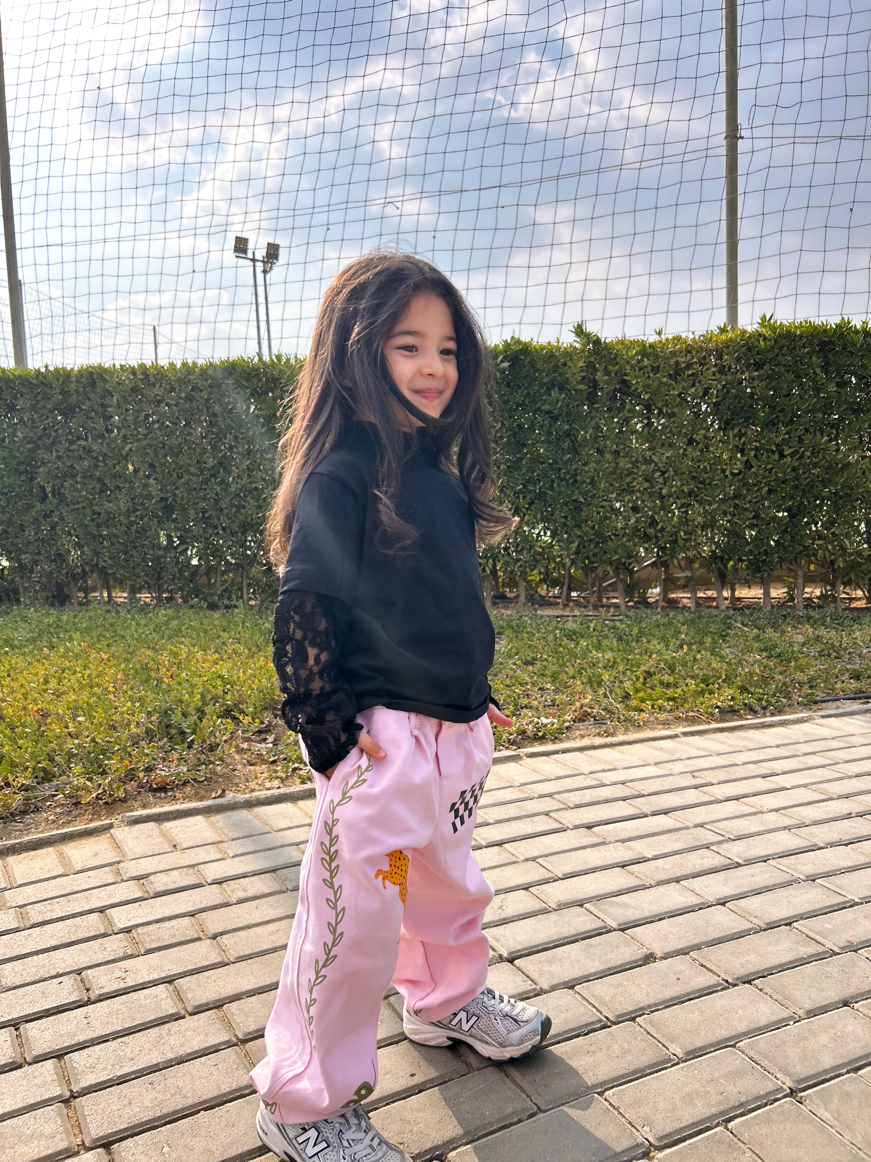 Kids Pink Leopard Pants