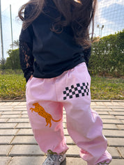 Kids Pink Leopard Pants