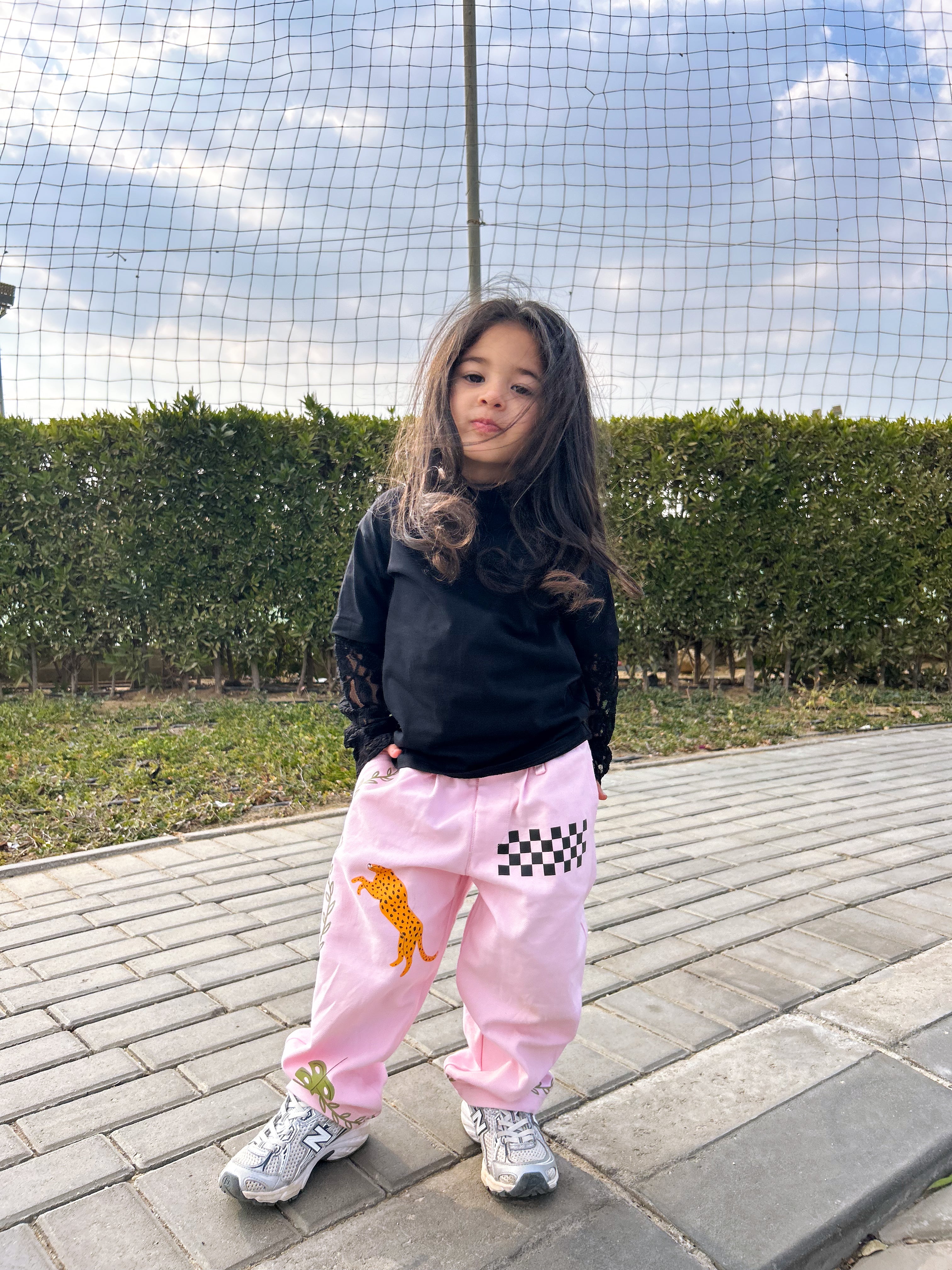 Kids Pink Leopard Pants