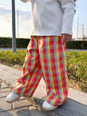 Kids Cotton Candy Checkered Pants