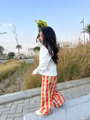 Kids Cotton Candy Checkered Pants