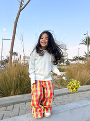 Kids Cotton Candy Checkered Pants