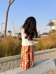 Kids Cotton Candy Checkered Pants