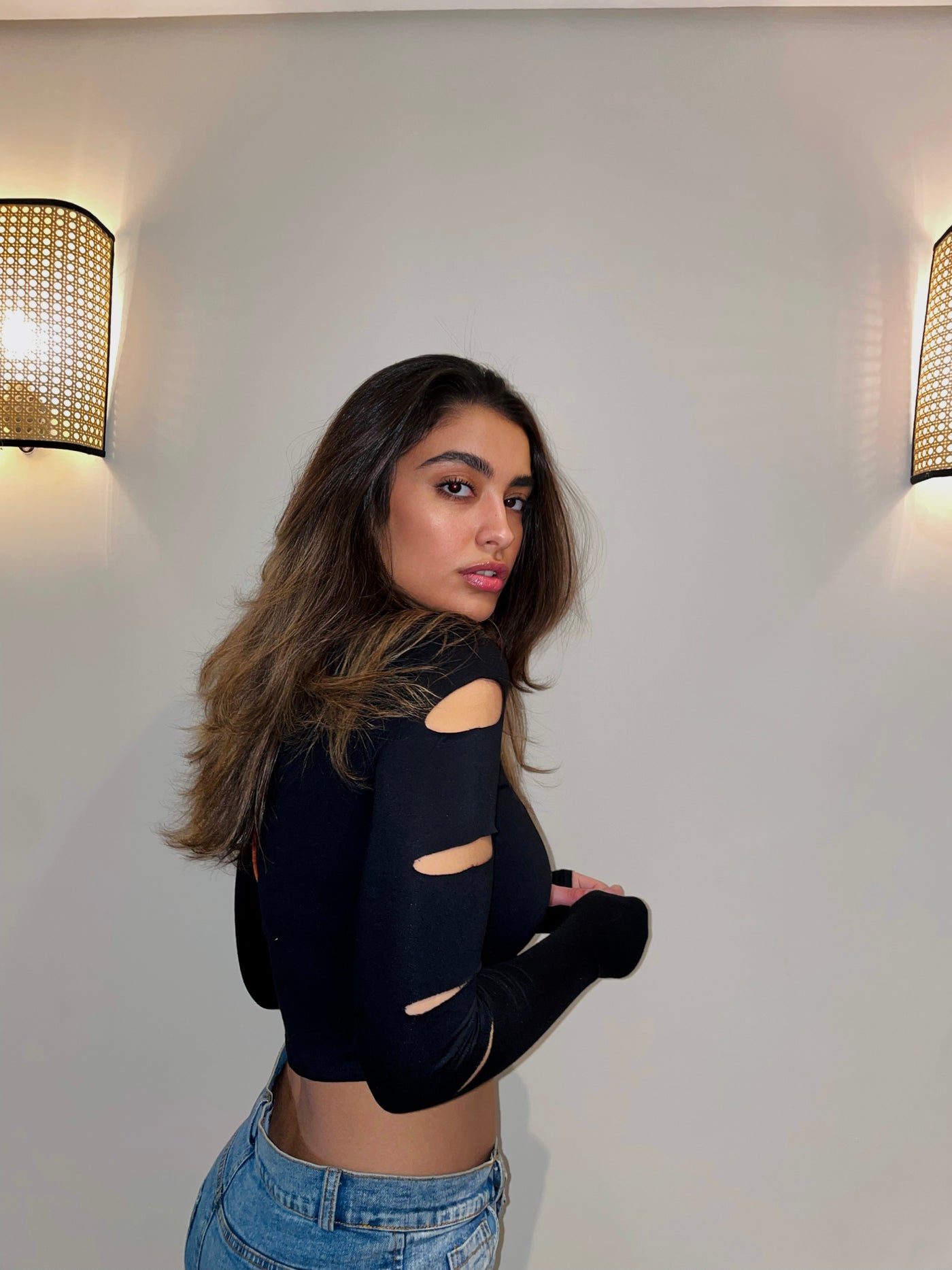 Black Top with Arms Cutout