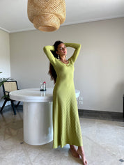 Long Sleeve Ribbed Dress