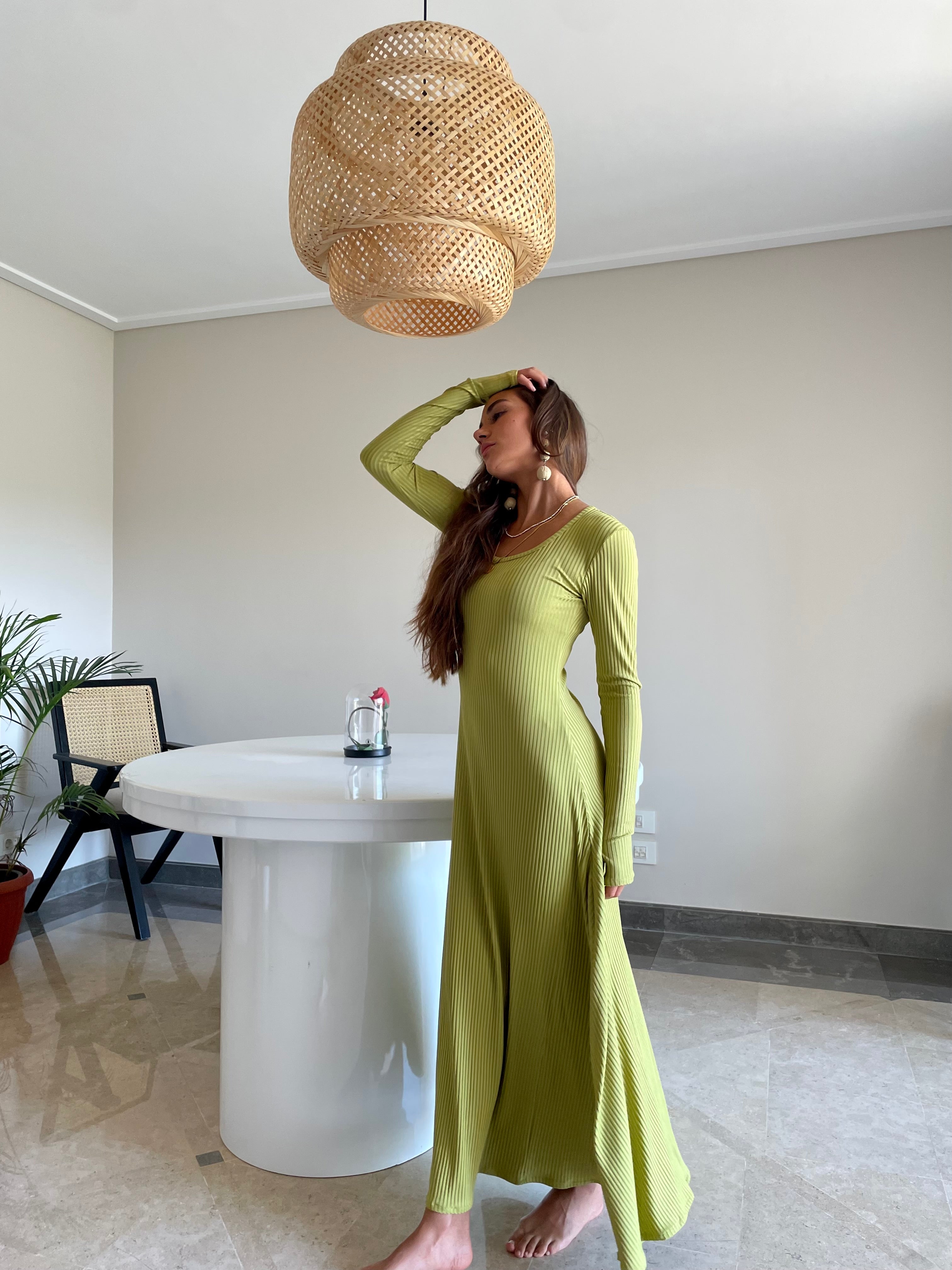 Long Sleeve Ribbed Dress