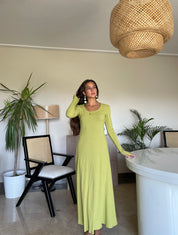 Long Sleeve Ribbed Dress