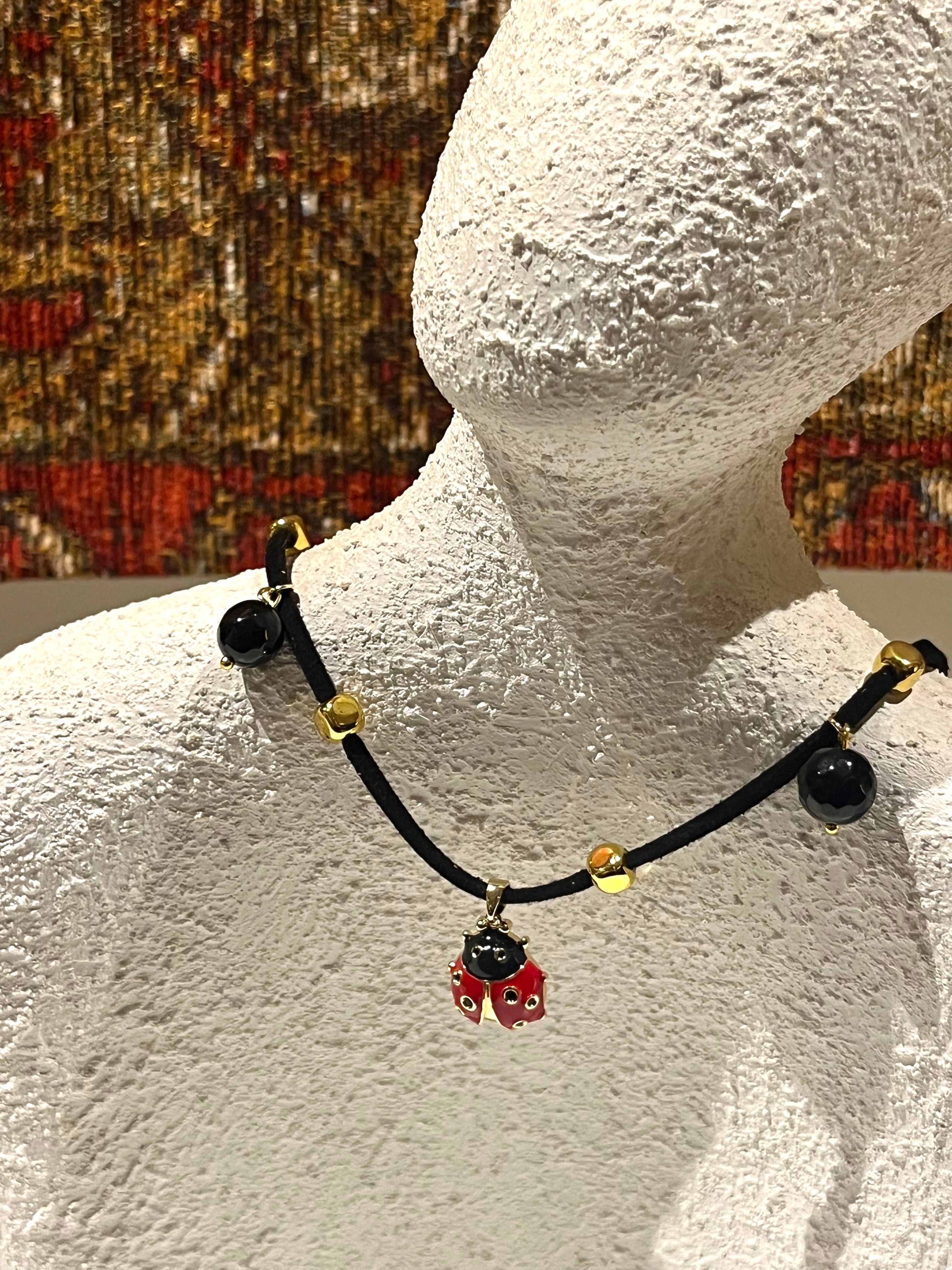 Lady Bug Luck Charm Necklace