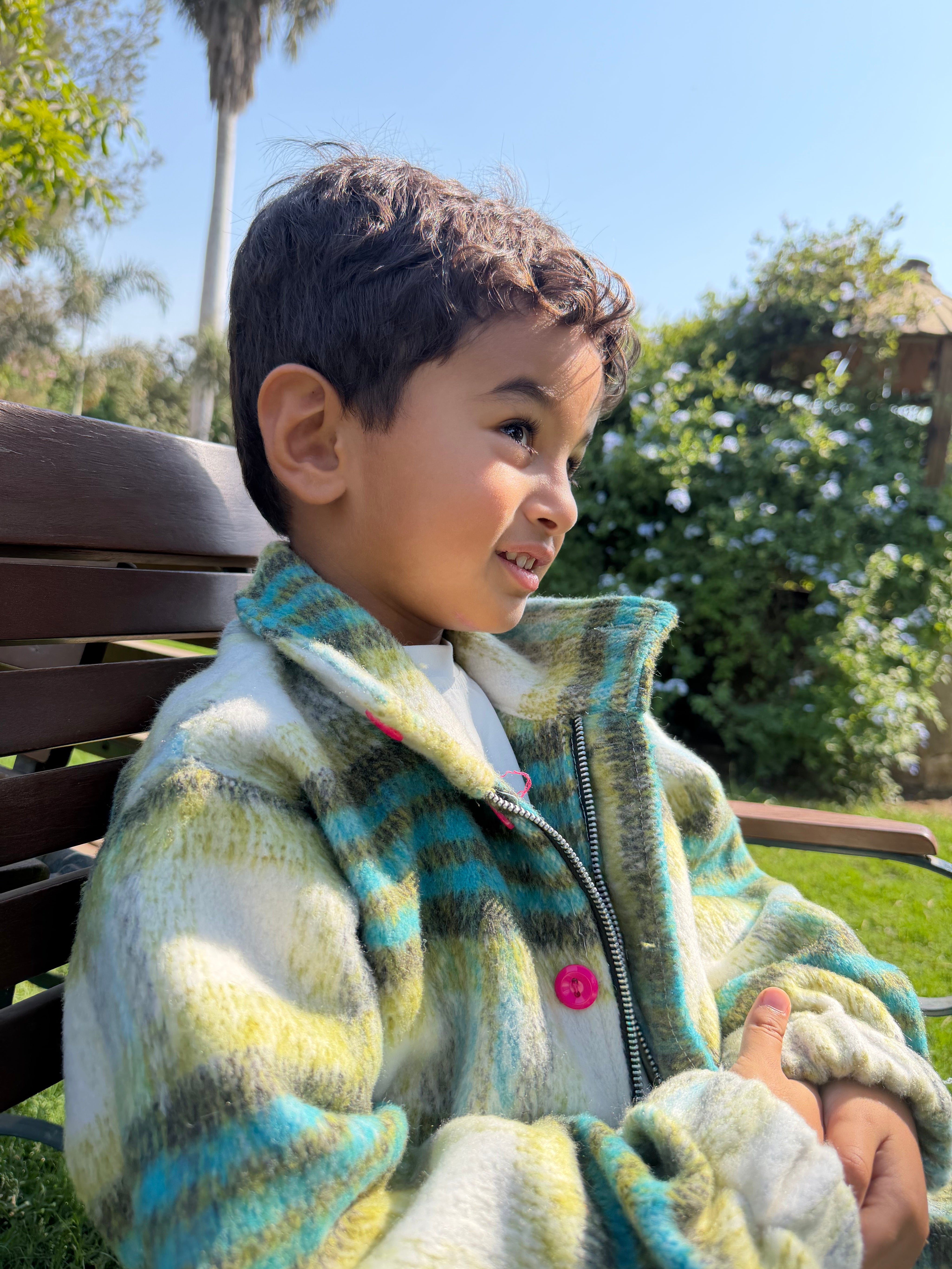 Kids Checkered Green Cool Jacket
