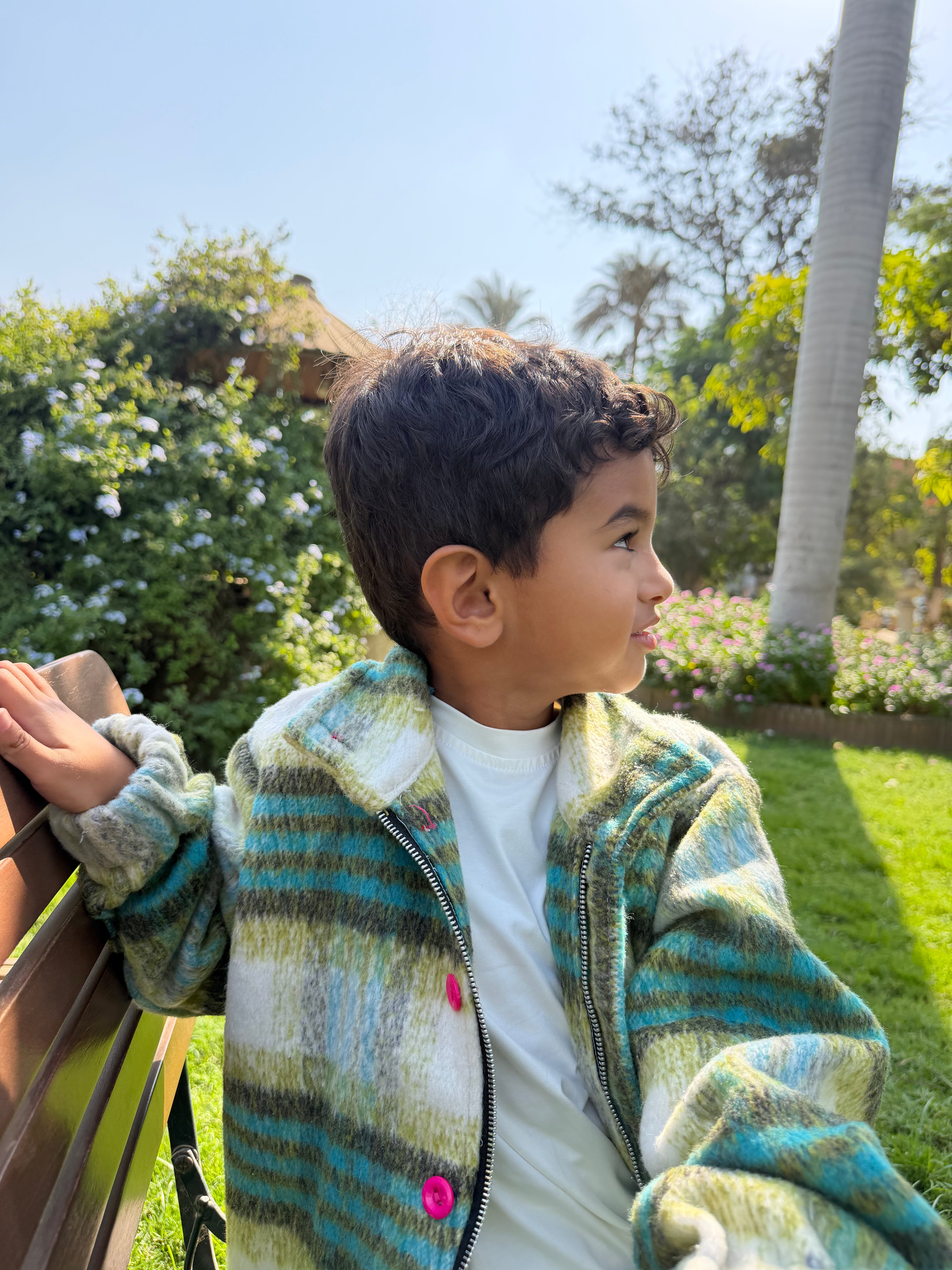 Kids Checkered Green Cool Jacket