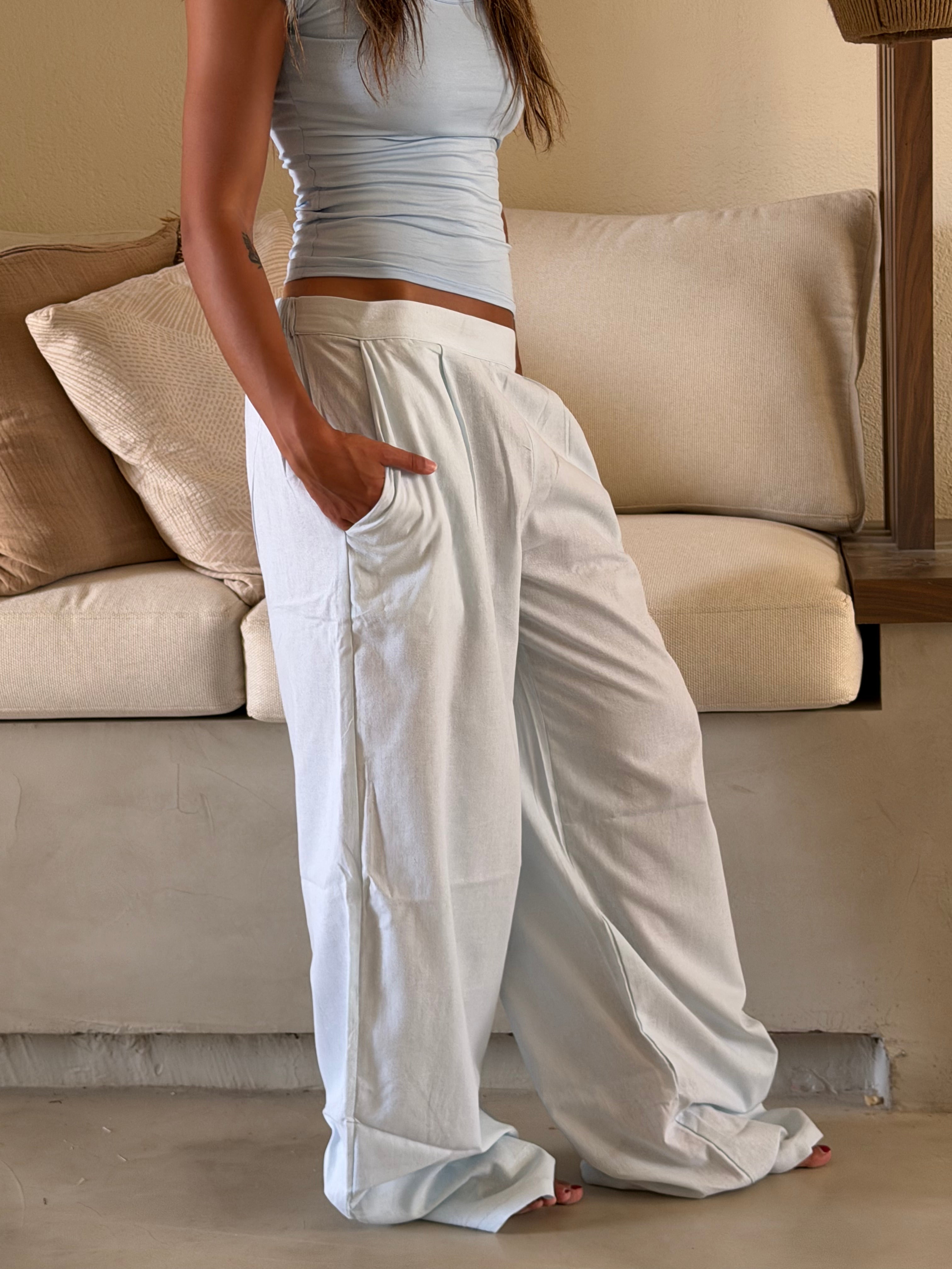 The linen blend pants