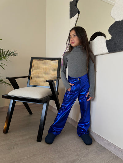 Kids Metallic Cargo Pants