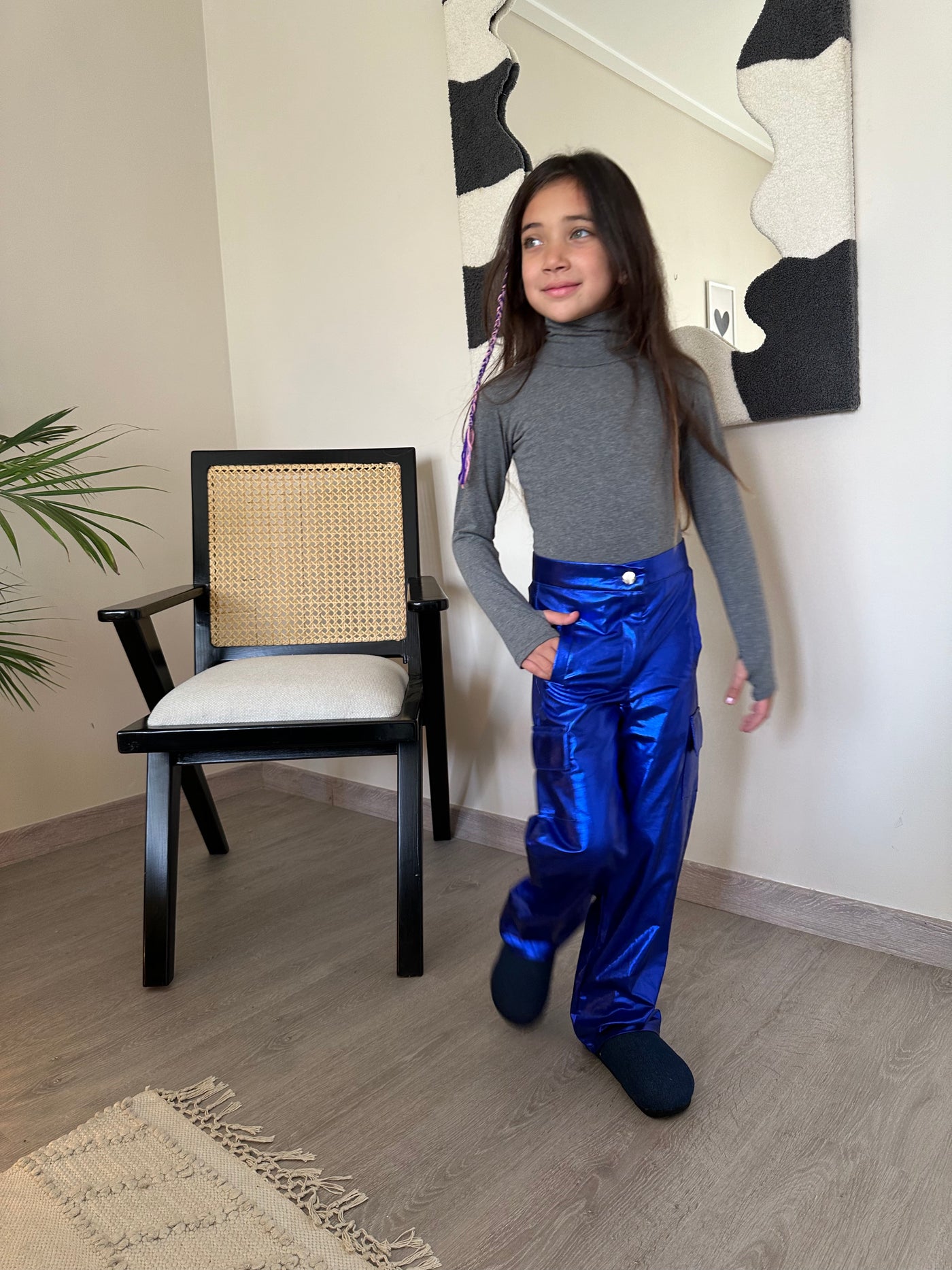 Kids Metallic Cargo Pants