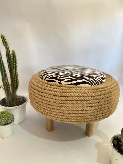Zebra Handmade Pouf