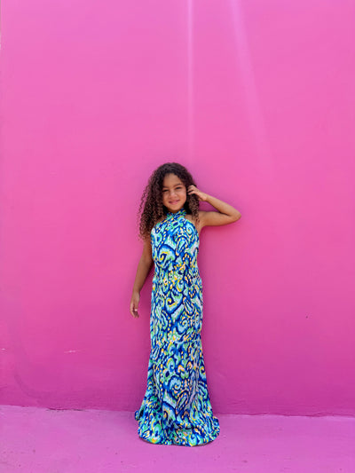 Kids Tropical Backless Dress