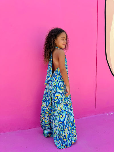 Kids Tropical Backless Dress