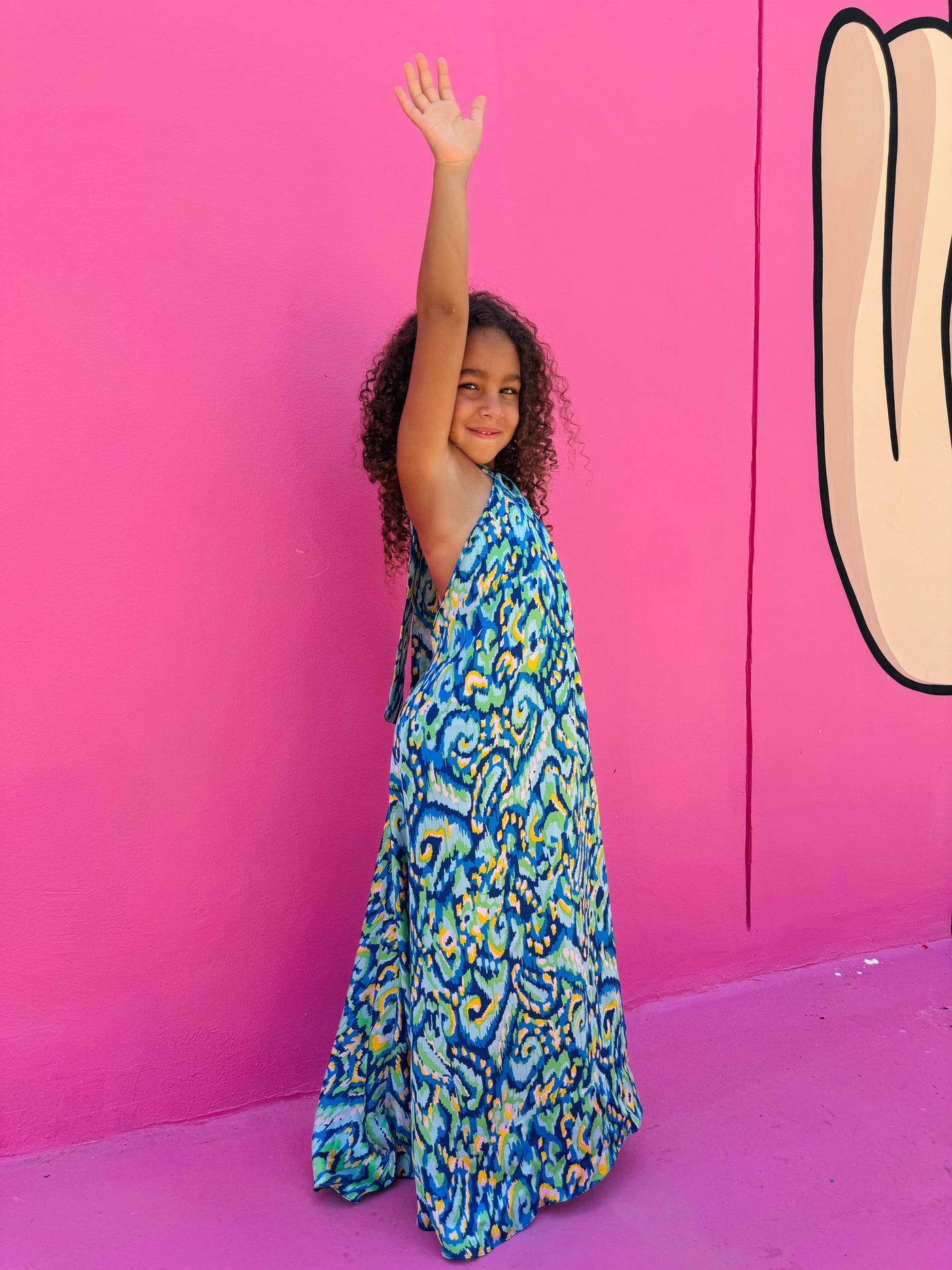 Kids Tropical Backless Dress