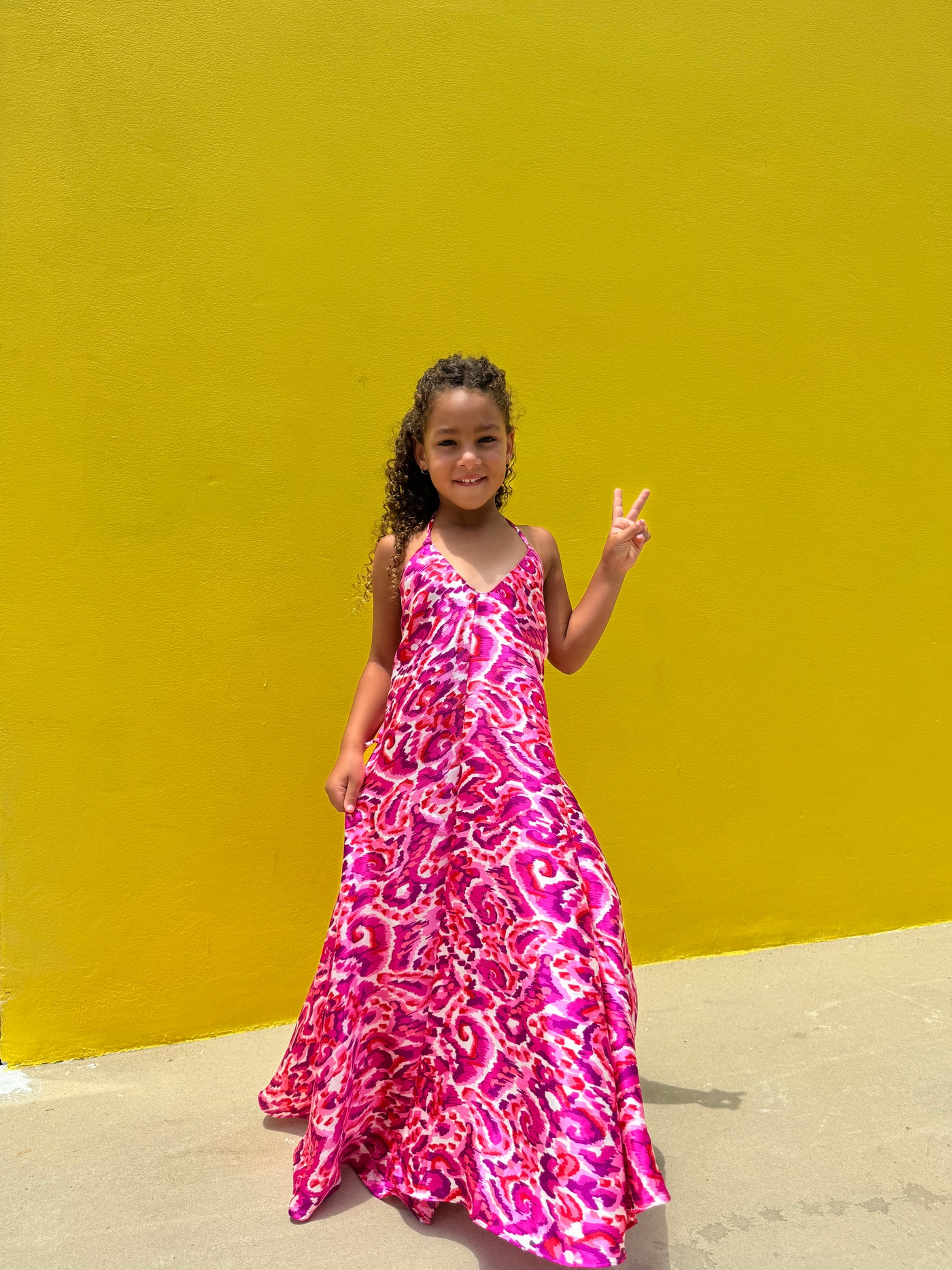 Kids Fuchsia Fantasy Backless Dress