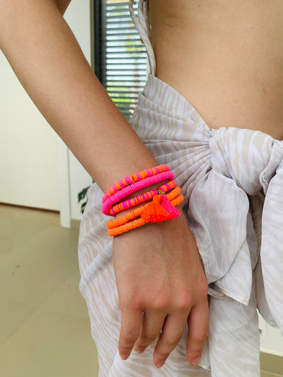 Pink & Orange Bracelets Set