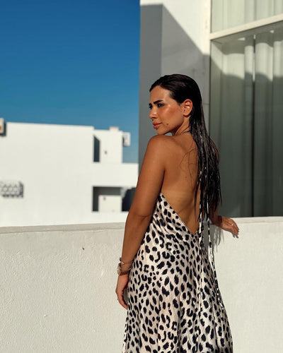 Leopard Backless Dress