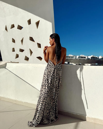 Leopard Backless Dress