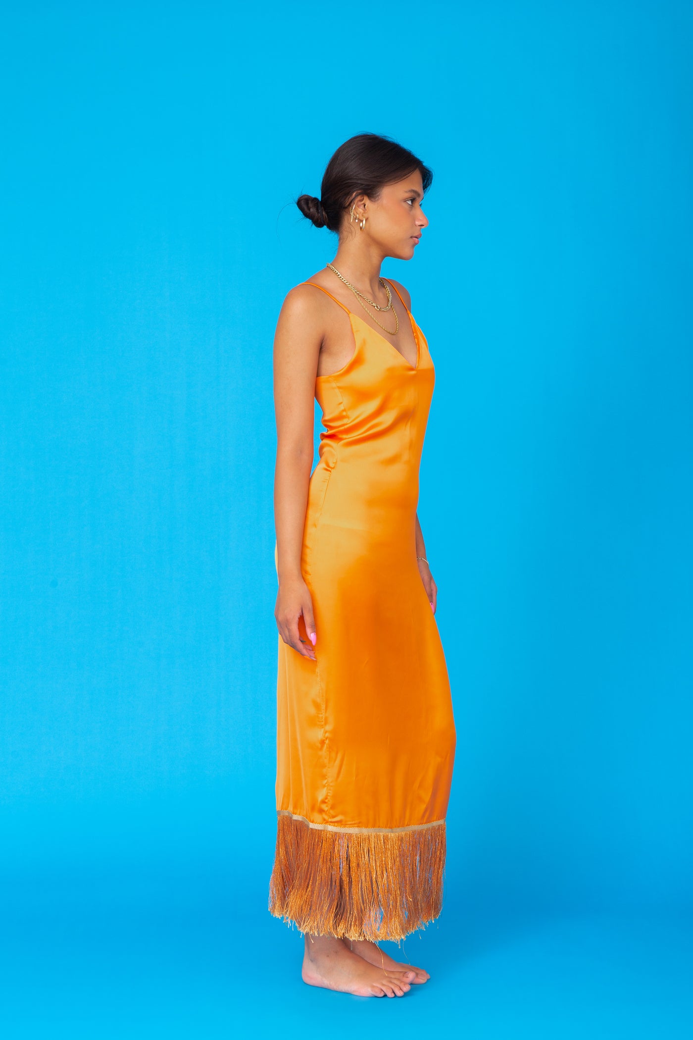 Orange Fringes Dress