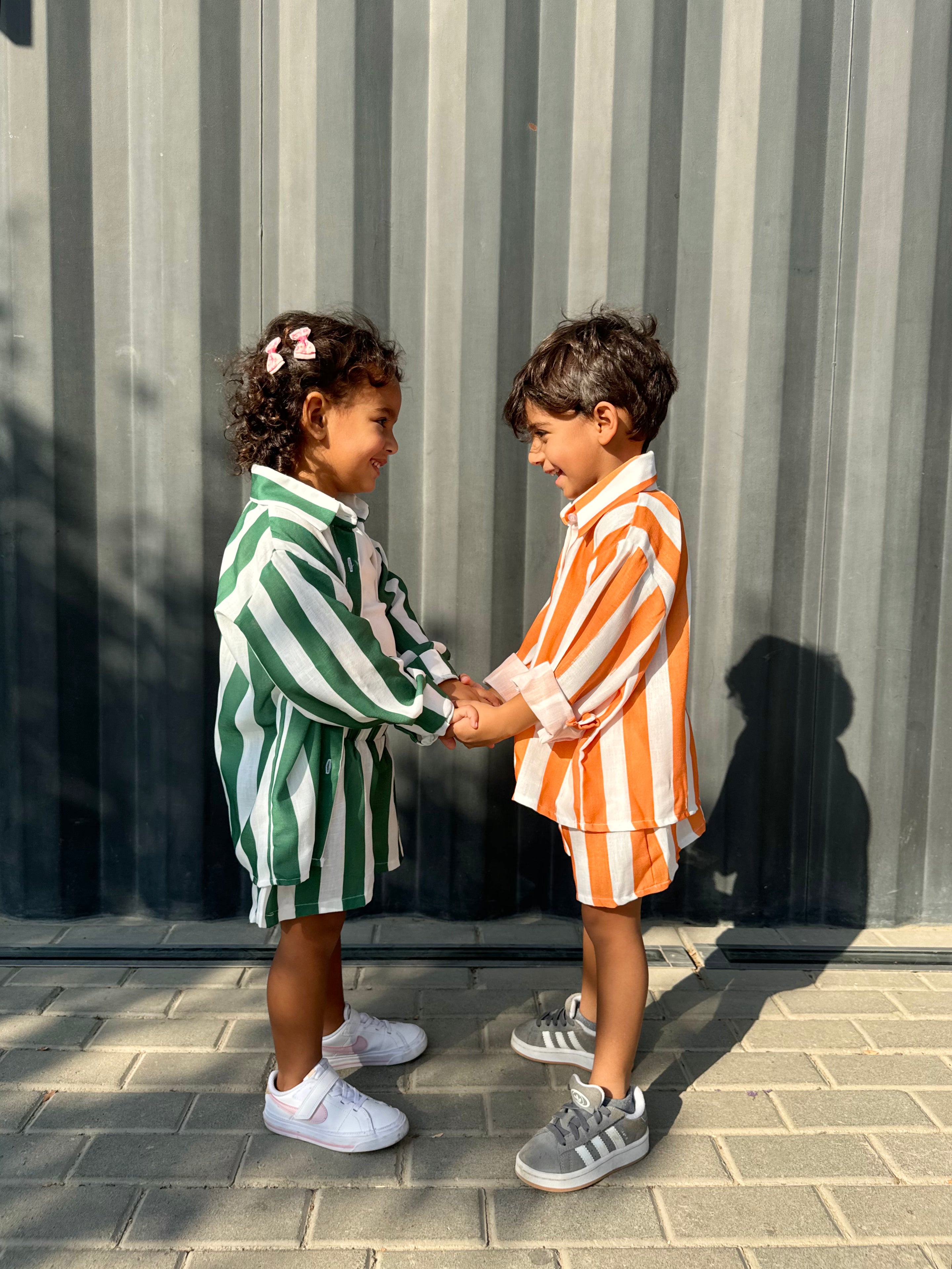 Kids Striped Set Shorts