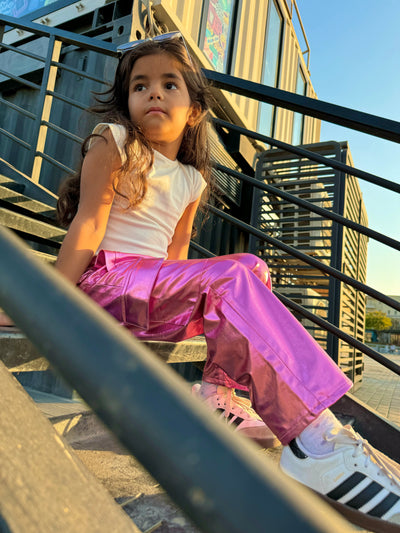 Kids Metallic Cargo Pants