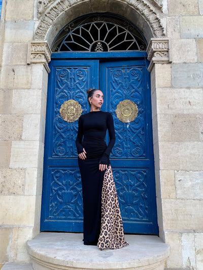 Black Cheetah Maxi dress