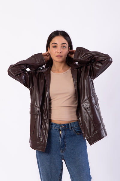 Glossy Leather Jacket