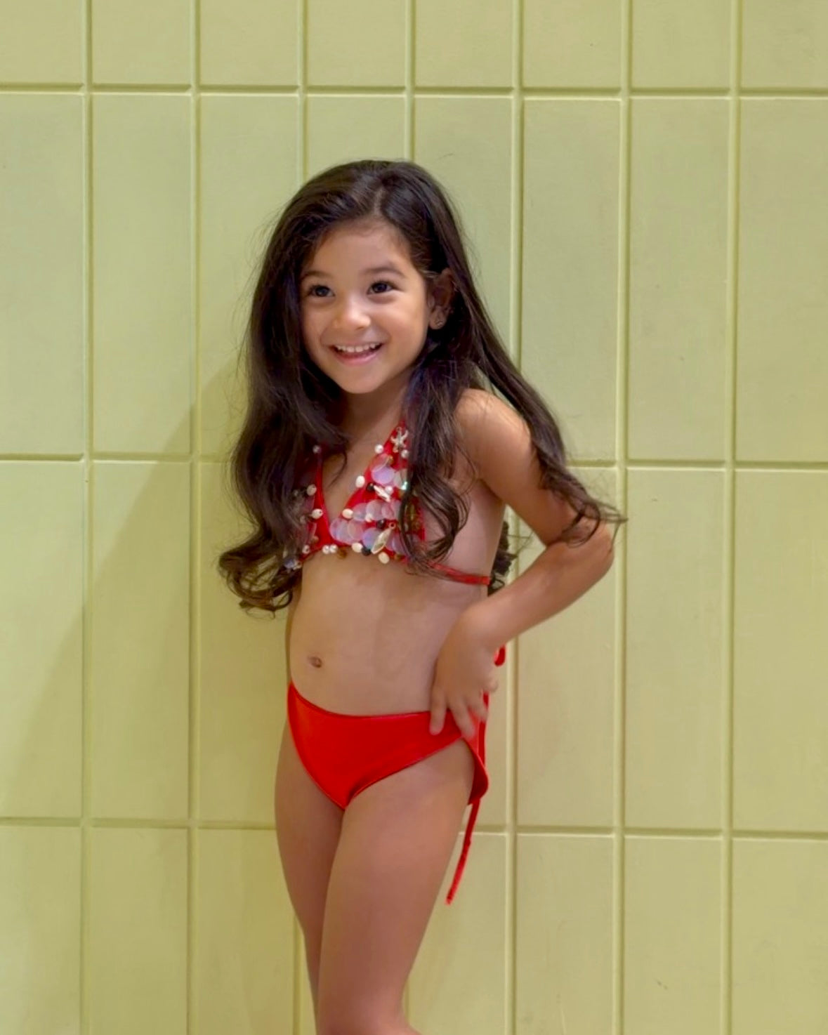 Kids Red Playful Bikini