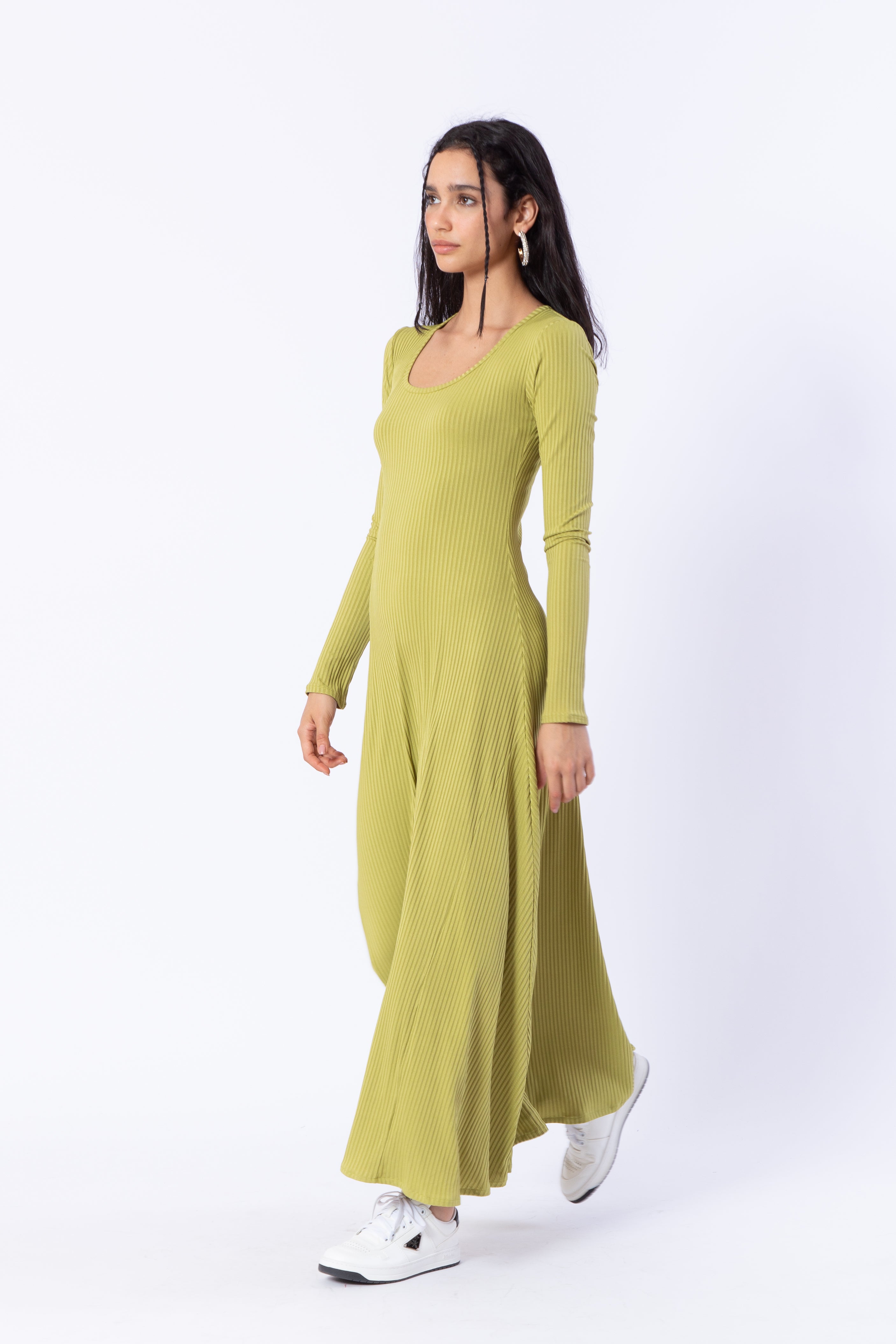 Long Sleeve Ribbed Dress