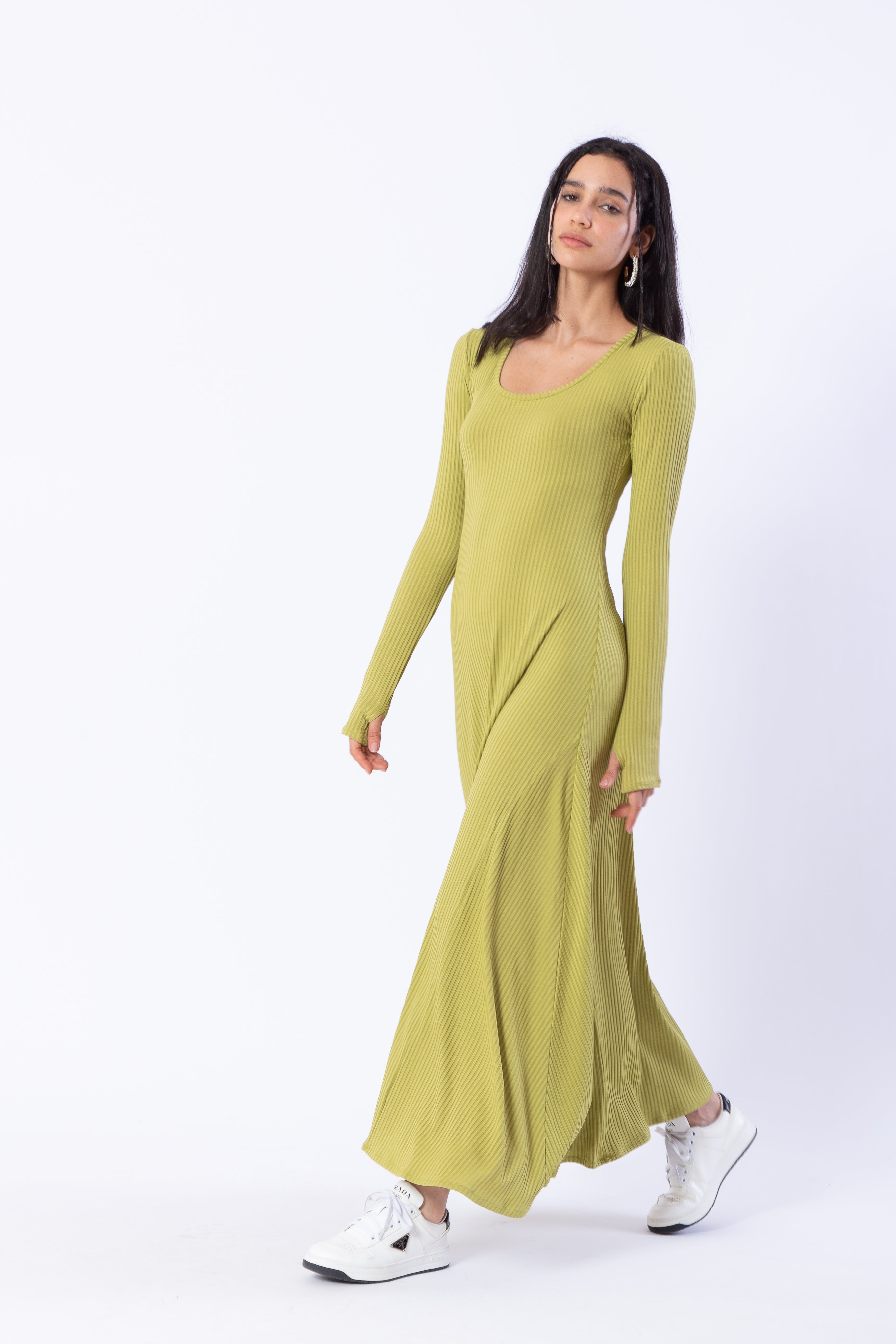 Long Sleeve Ribbed Dress